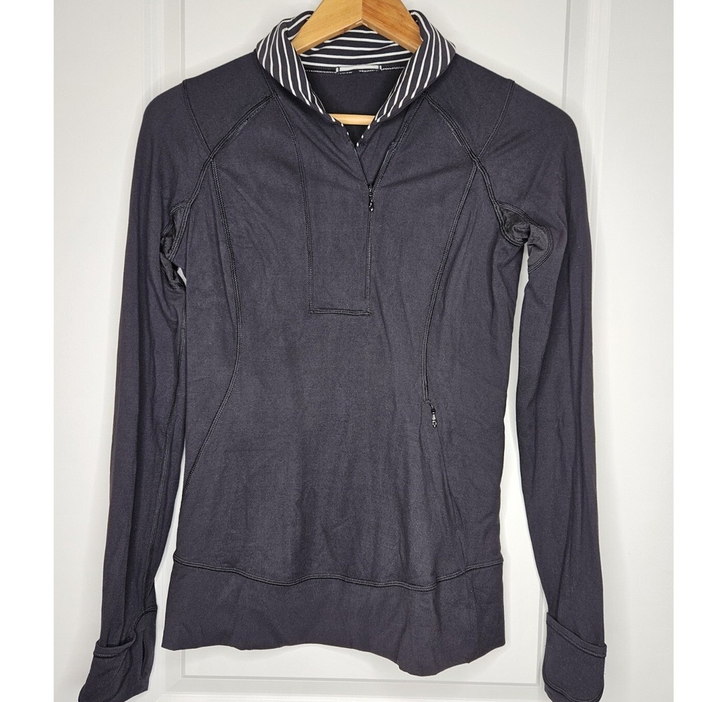 Lululemon Women's Quarter Zip Running‎ Pullover Size 6 Black